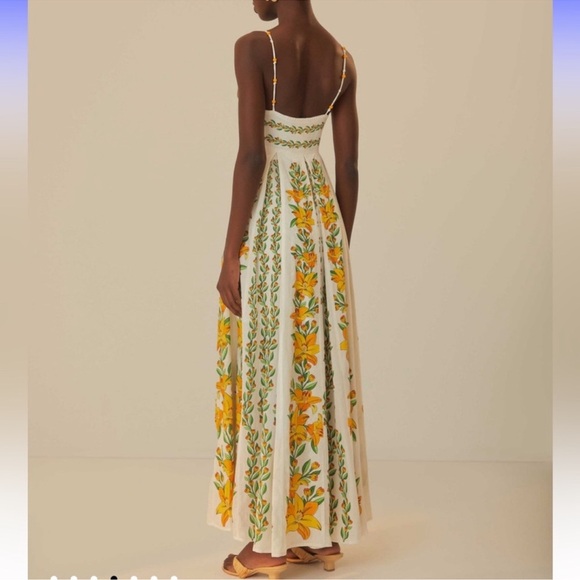 NWOT FARM Rio Off-White Tropical Lightness Floral Sleeveless sundress Maxi sz S - Picture 3 of 14